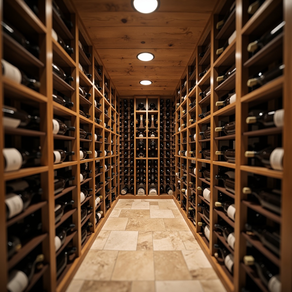 Prompt: Luxurious wine cellar, temperature-controlled environment, humidity-regulated storage, premium wood shelving, stainless steel racking systems, dimmable LED lighting, climate-control systems, air purification units, advanced humidification systems, insulated walls and floors, vapor barriers, refrigeration units, precision temperature control, real-time monitoring systems, elegant glass doors, sophisticated alarm systems, humidity-sensing technology, wine preservation solutions, optimal storage conditions, cellar design expertise, bespoke climate control, refined ambiance, soft warm lighting, shallow depth of field, 3/4 composition.