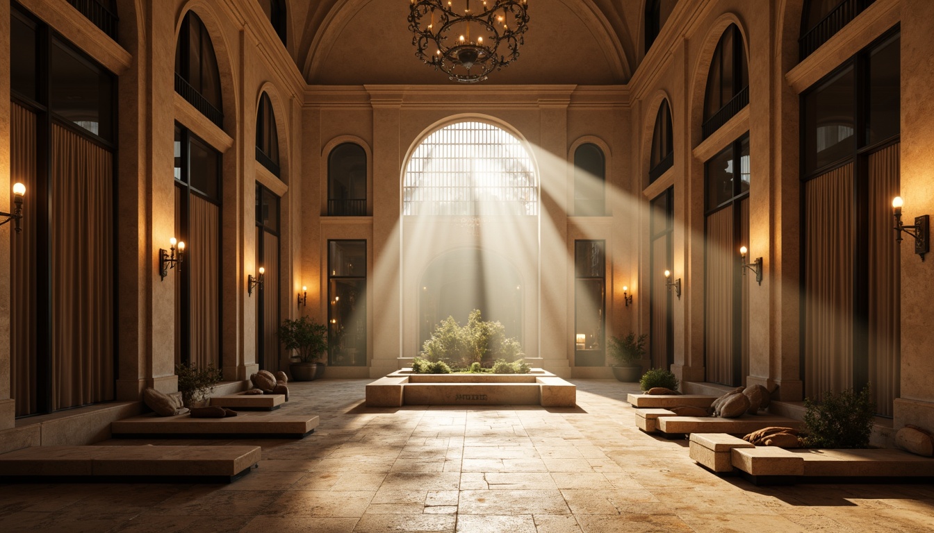 Prompt: Ethereal memorial interior, soft warm lighting, gentle beam angles, subtle shadows, elegant archways, ornate columns, solemn atmosphere, hushed tones, reverence-inspired design, natural stone flooring, rich wood accents, velvet drapes, subtle color palette, muted textures, delicate patterns, whispering water features, peaceful ambiance, contemplative mood, dramatic focal points, warm color temperatures, softbox lighting, 1/1 composition, shallow depth of field.