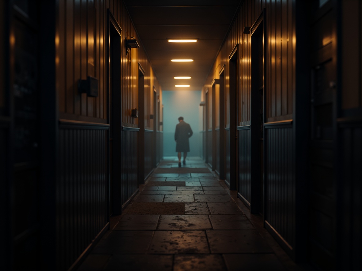 Prompt: Dimly lit corridors, flickering torches, mysterious shadows, ominous dark clouds, intense beam lights, spotlight effects, high contrast ratios, warm golden hues, cool blue tones, dramatic chiaroscuro, low-key lighting, subtle gradient maps, volumetric fog, atmospheric haze, cinematic camera angles, dynamic depth of field, 1/2 composition, close-up shots, realistic light scattering.