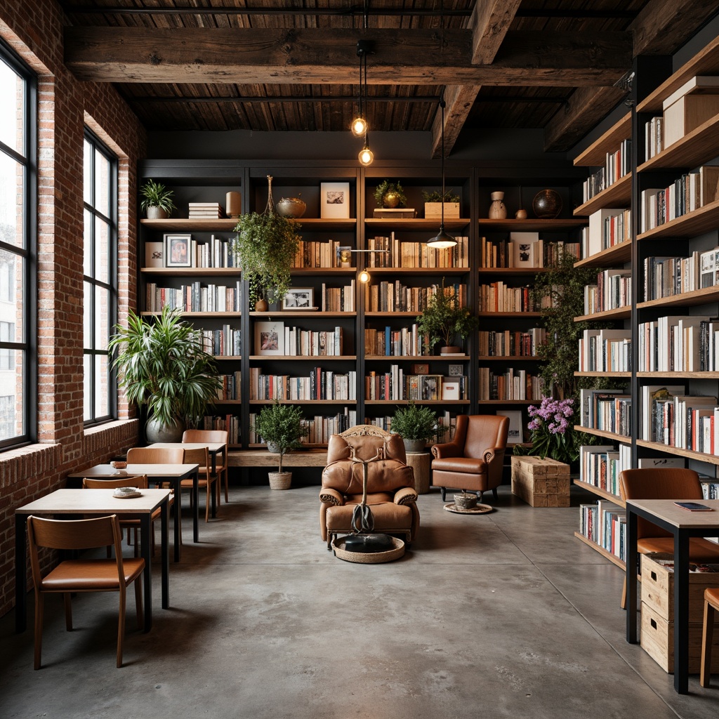 Bookstore Industrial Style Interior Design Ideas