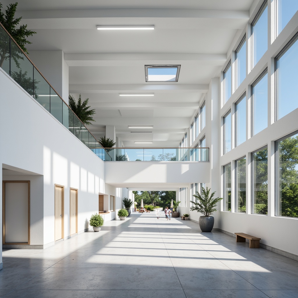 Prompt: Spacious garage interior, abundant natural light, skylights, large windows, transparent glass doors, white walls, reflective flooring, minimal shading, clerestory windows, solar tubes, bright color scheme, airy atmosphere, 1/1 composition, softbox lighting, realistic shadows, ambient occlusion.