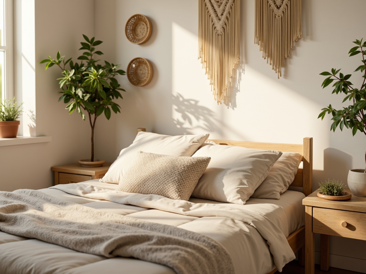 Prompt: Cozy dorm room, soft pastel colors, calming atmosphere, warm beige walls, comfortable bedding, plush throw pillows, natural wood furniture, minimalist decor, softbox lighting, relaxed vibes, peaceful ambiance, soothing color scheme, creamy whites, gentle blues, muted greens, subtle yellows, earthy tones, organic textures, woven baskets, macrame wall hangings, greenery accents, morning sunlight, warm afternoon glow, shallow depth of field, 1/1 composition, realistic rendering.