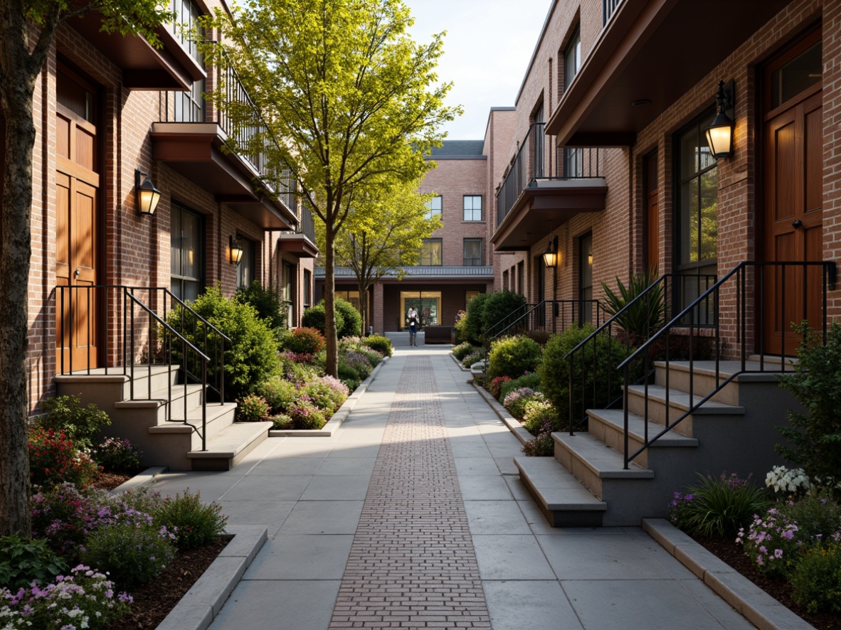 Prompt: Quaint neighborhood streets, historic brick facades, ornate wooden doors, decorative metal railings, charming street lamps, inviting community parks, lush greenery, vibrant flower beds, rustic stone walls, traditional roof tiles, earthy color palette, warm soft lighting, shallow depth of field, 1/2 composition, natural textures, ambient occlusion.