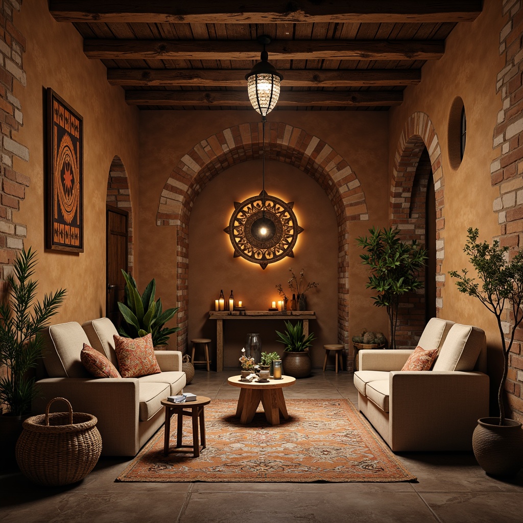 Prompt: Rustic village backdrop, earthy tones, natural materials, wooden accents, stone walls, brick patterns, clay tiles, woven textiles, ethnic-inspired motifs, geometric shapes, distressed finishes, vintage decor, warm candle lighting, shallow depth of field, 1/2 composition, soft focus, realistic textures, ambient occlusion.