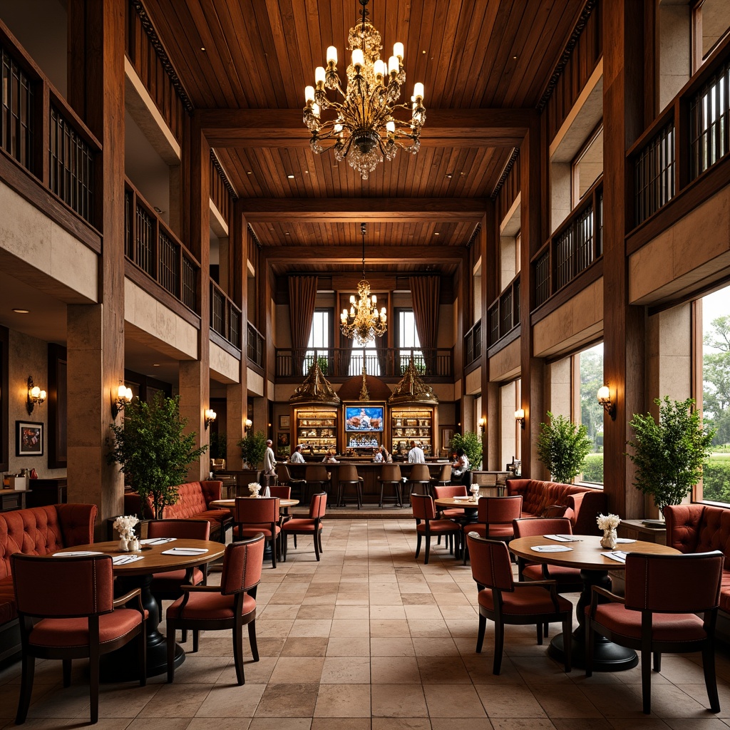 Prompt: Luxurious casino, French country interiors, rustic wooden accents, distressed stone floors, ornate metalwork, velvet drapes, lavish chandeliers, rich wood tones, earthy color palette, elegant furnishings, sophisticated ambiance, warm atmospheric lighting, shallow depth of field, 2/3 composition, realistic textures, ambient occlusion.