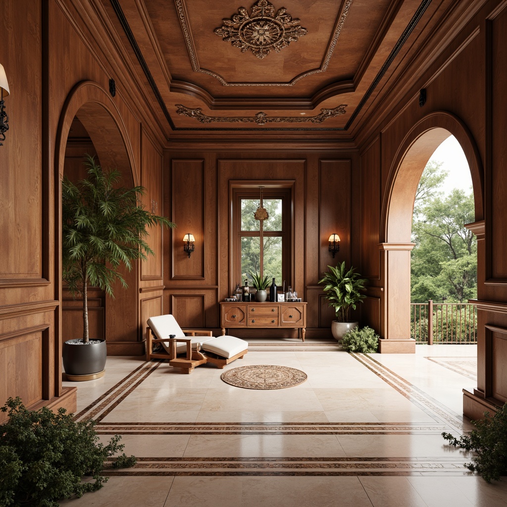 Prompt: Marble floors, herringbone wood patterns, rich walnut paneling, ornate rug designs, intricate mosaic tiles, elegant parquet flooring, creamy limestone surfaces, subtle terracotta accents, soft warm lighting, atmospheric shading, 1/1 composition, realistic textures, ambient occlusion.