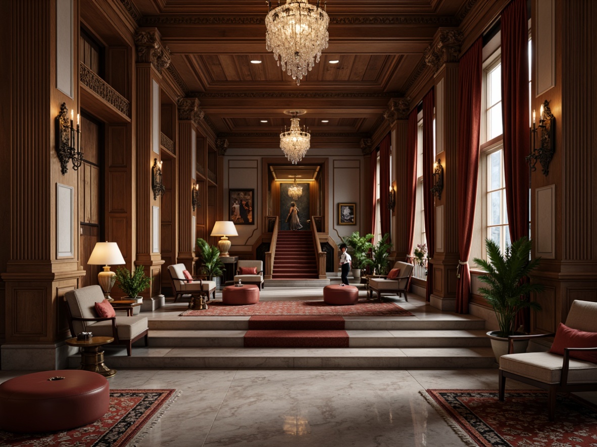 Prompt: Elegant basement, neoclassical molding details, ornate pilasters, intricately carved wooden panels, luxurious velvet drapes, crystal chandeliers, marble floors, grand staircases, opulent furnishings, richly patterned rugs, subtle warm lighting, atmospheric shadows, cinematic composition, dramatic focal points, highly detailed textures, ambient occlusion.