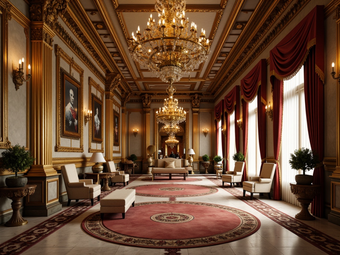 Prompt: Luxurious palace, intricate ornamentation, grand chandeliers, opulent furnishings, richly patterned rugs, polished marble floors, ornate tile inlays, gilded accents, velvet drapes, lavish textiles, warm golden lighting, shallow depth of field, 1/1 composition, realistic reflections, ambient occlusion.