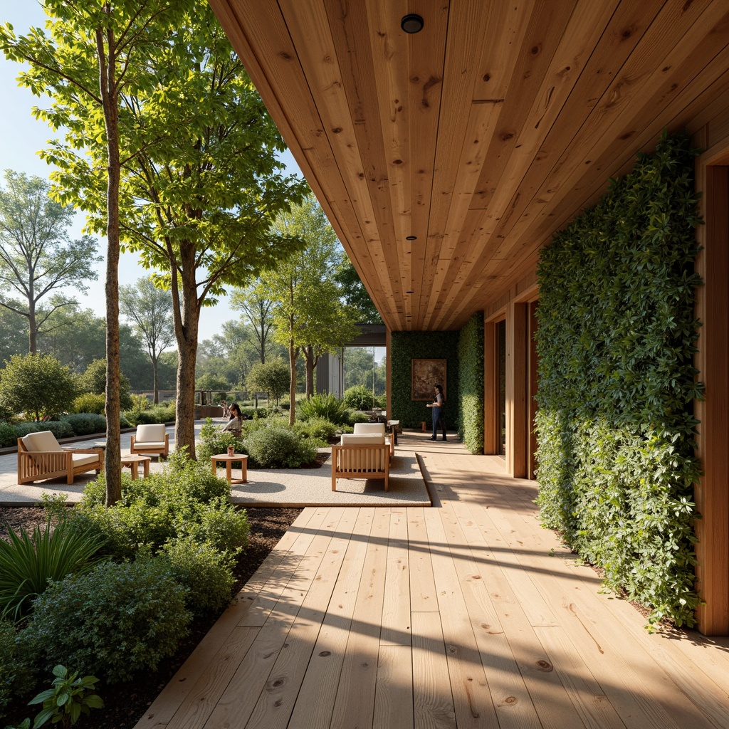 Prompt: Earthy tones, reclaimed wood accents, living green walls, bamboo flooring, natural stone facades, organic shapes, eco-friendly materials, energy-efficient systems, minimalist decor, abundant daylight, soft warm lighting, shallow depth of field, 3/4 composition, panoramic view, realistic textures, ambient occlusion.