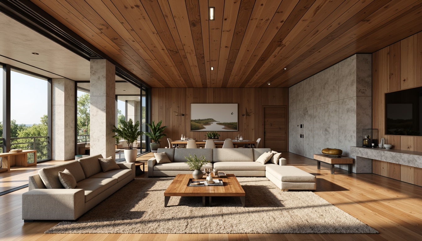 Prompt: Luxurious living room, polished hardwood floors, warm oak tones, soft carpeted areas, modern minimalist design, sleek stone tiles, glossy ceramic finishes, industrial concrete surfaces, rustic wooden planks, textured natural fibers, cozy area rugs, ambient lighting, shallow depth of field, 1/1 composition, realistic reflections, detailed textures.