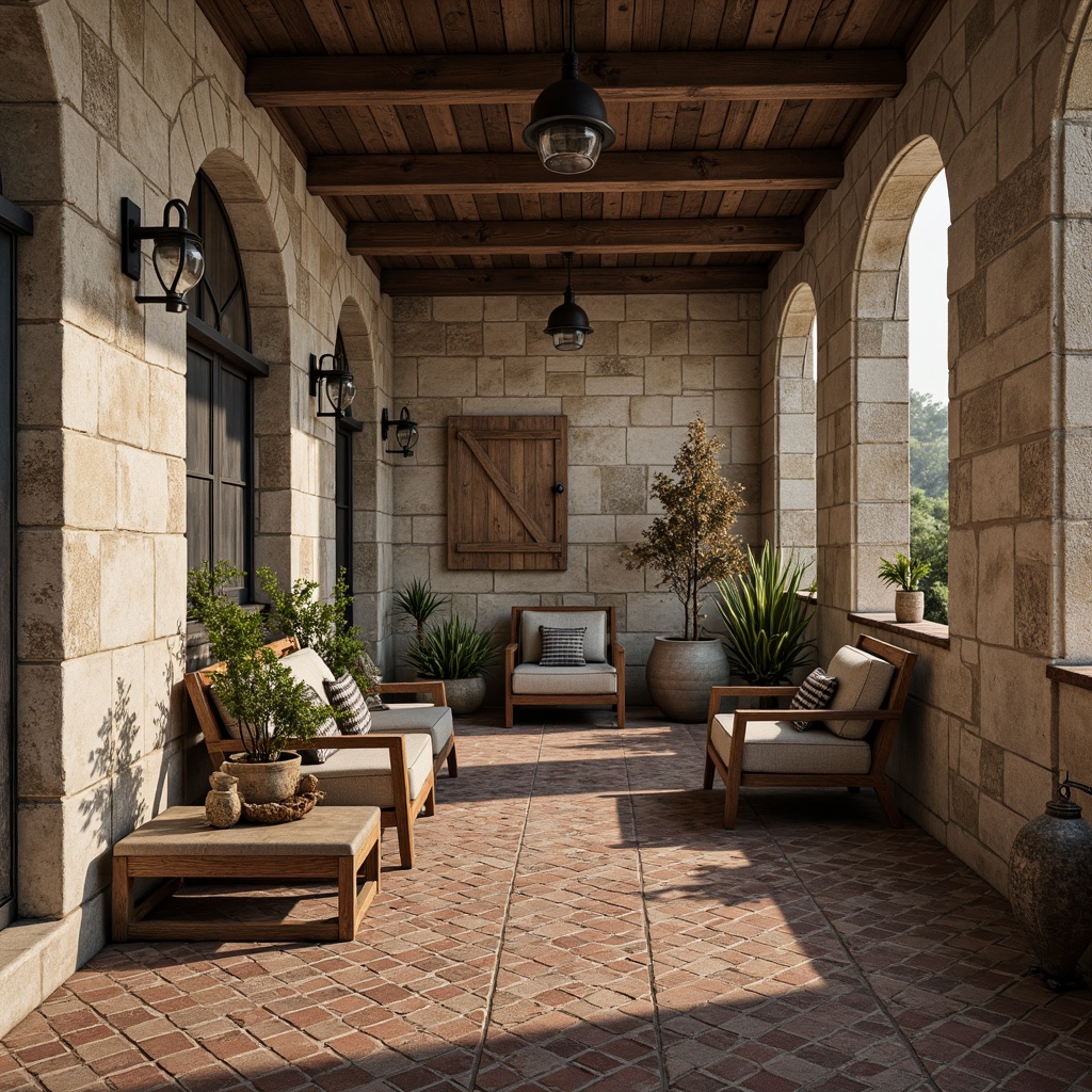 Prompt: Rustic stone walls, distressed finishes, earthy color palette, organic textures, natural materials, worn wooden accents, vintage metal fixtures, industrial-chic decor, exposed brick patterns, geometric tile arrangements, contrasting grout colors, dramatic shadowing, warm ambient lighting, high-contrast composition, realistic normal mapping.