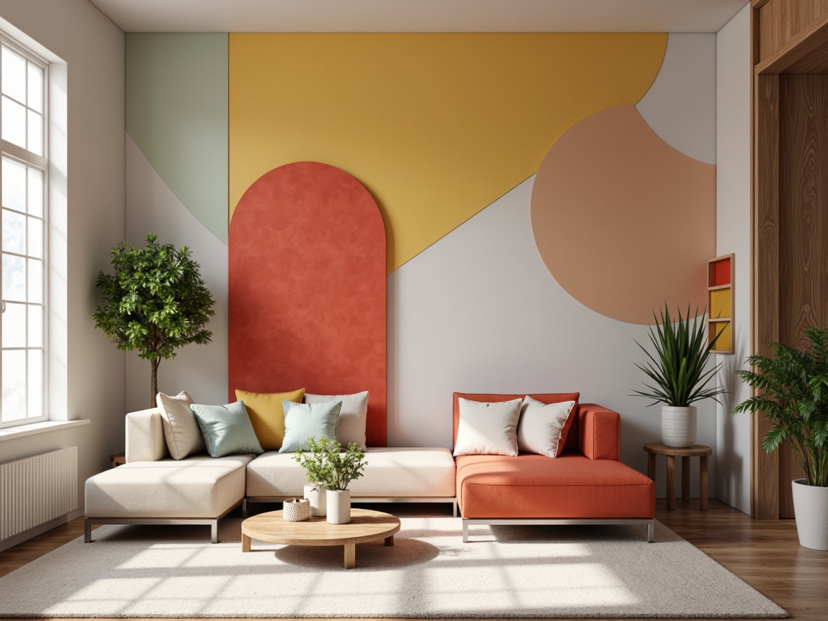 Prompt: Vibrant design studio, modern minimalist decor, bold accent walls, pastel color schemes, neutral background tones, rich wood textures, metallic accents, soft natural light, shallow depth of field, 1/1 composition, realistic renderings, ambient occlusion.