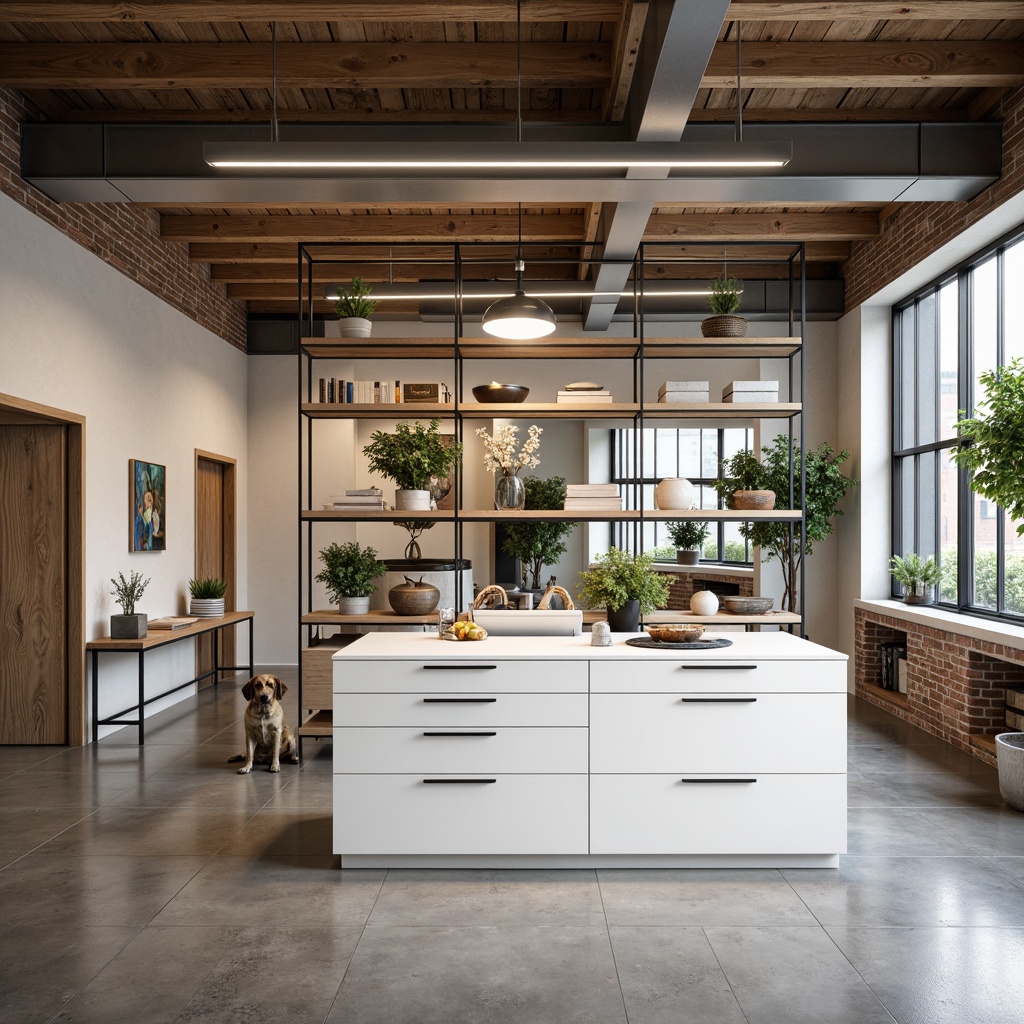 Prompt: Modern storage unit, sleek metal frame, minimalist design, white matte finish, adjustable shelves, soft-close drawers, ergonomic handles, floor-to-ceiling installation, urban loft atmosphere, natural wood accents, industrial-chic lighting, open-plan layout, 3/4 composition, shallow depth of field, warm neutral color palette, subtle texture contrast.