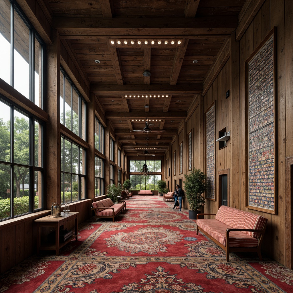 Prompt: Rustic wooden planks, distressed metal panels, rough-hewn stone walls, ornate ceramic tiles, intricate mosaic patterns, vibrant colorful fabrics, plush carpeted floors, smooth glass surfaces, reflective metallic accents, industrial concrete structures, brutalist architectural style, dramatic shadow lighting, high-contrast color scheme, cinematic camera angles, 1/1 composition, shallow depth of field.