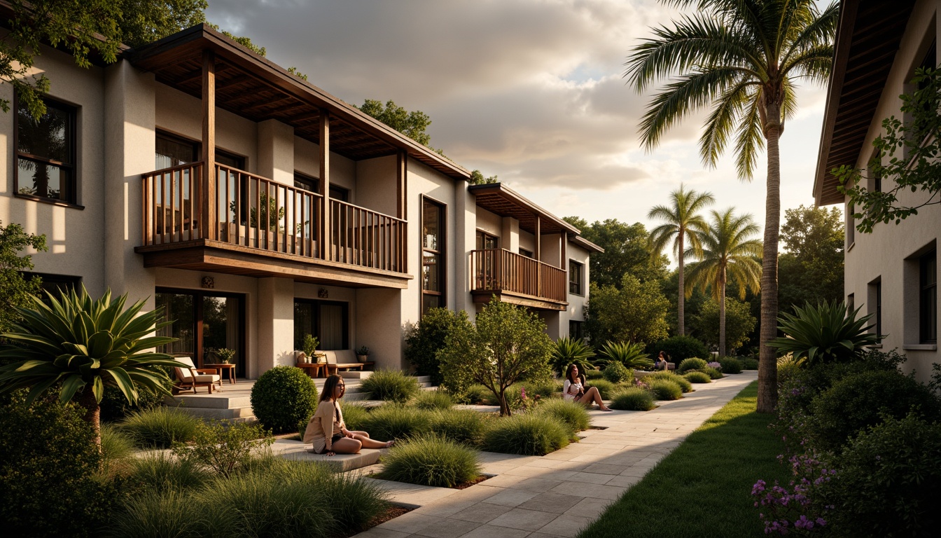 Prompt: Tropical monastery, lush greenery, exotic plants, natural stone walls, wooden accents, vaulted ceilings, stained glass windows, warm golden lighting, soft diffused light, subtle shadows, peaceful ambiance, serene atmosphere, misty morning, warm afternoon sun, dramatic cloudy sky, 1/1 composition, symmetrical framing, realistic textures, ambient occlusion.