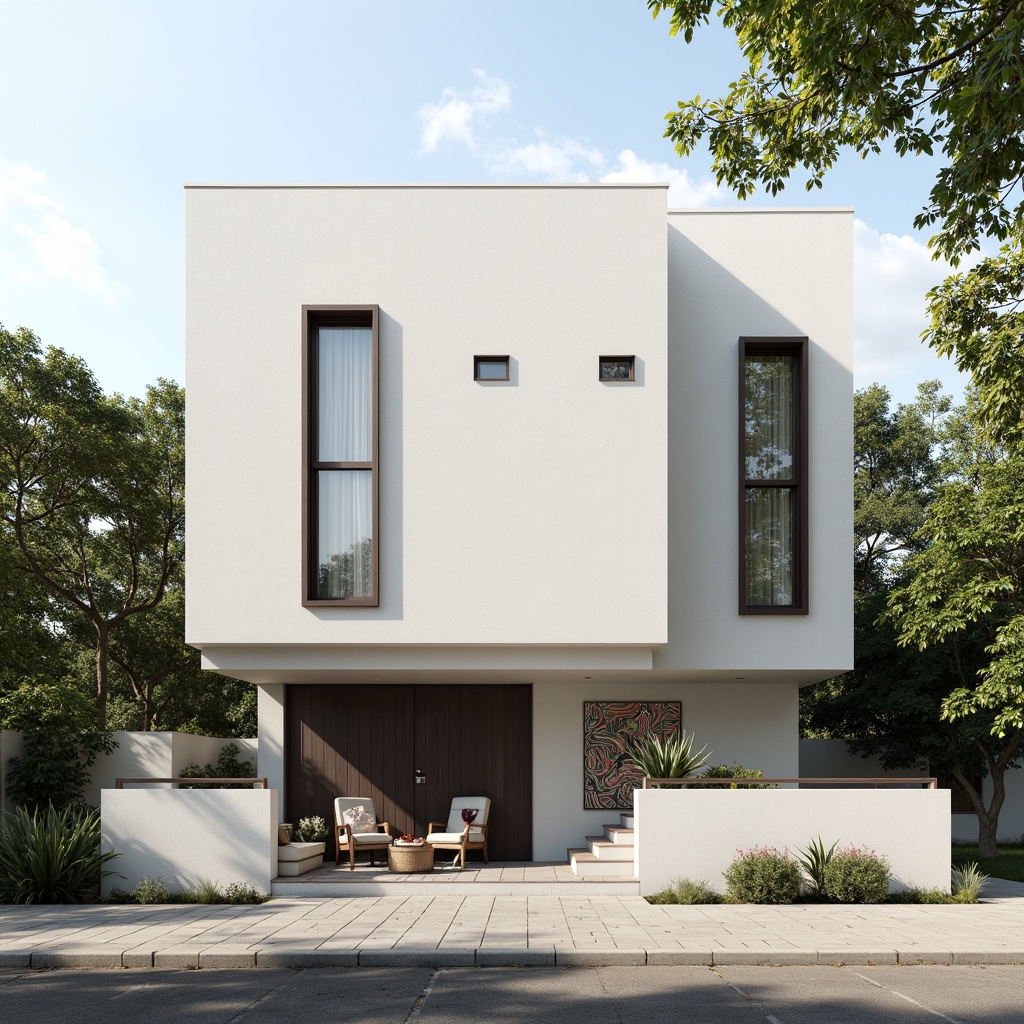 Prompt: Simple modernist building, clean lines, minimal ornamentation, industrial materials, functional simplicity, open floor plans, large windows, sliding glass doors, neutral color palette, geometric shapes, abstract artwork, sparse decorations, natural light, soft shadows, shallow depth of field, 1/1 composition, realistic textures, ambient occlusion.