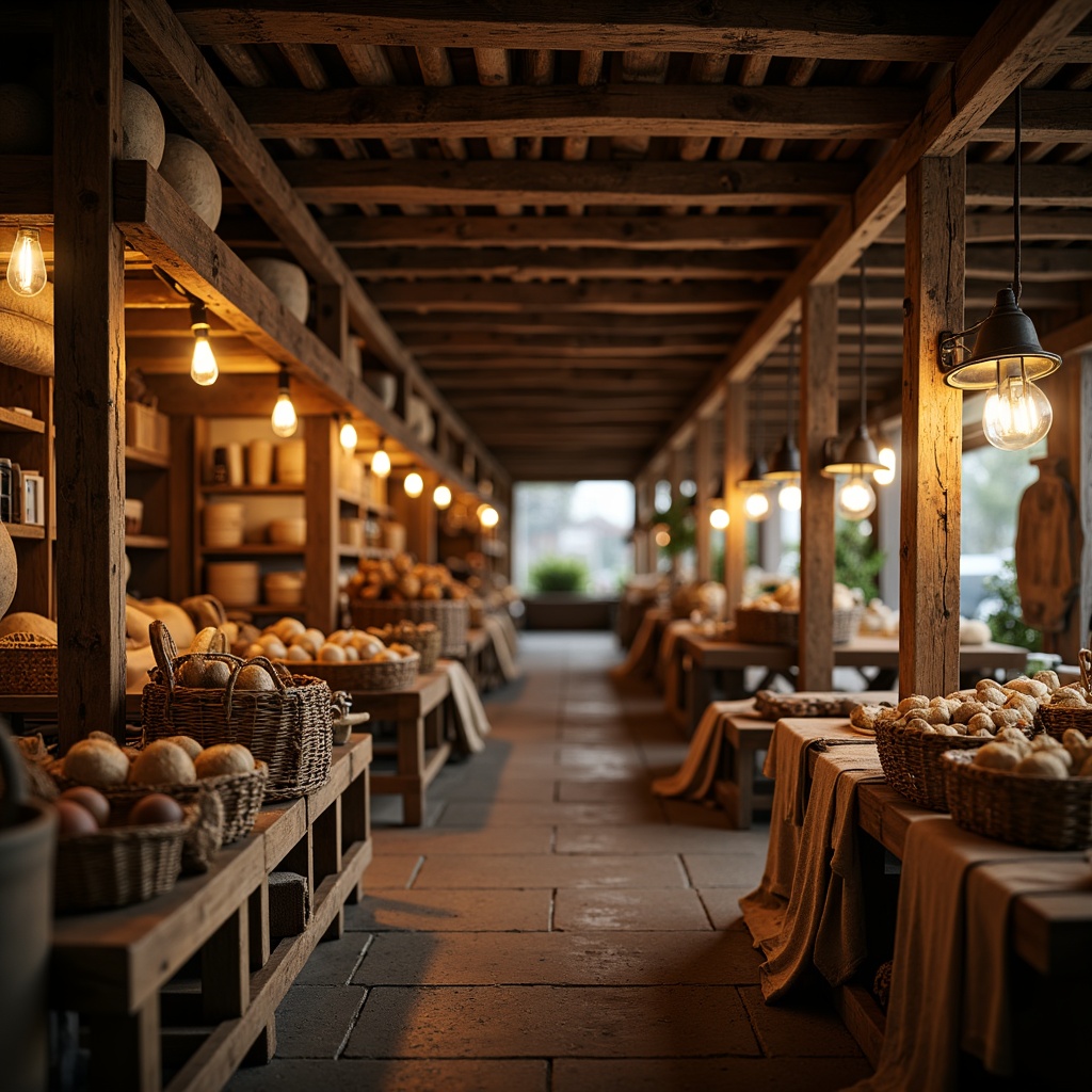 Prompt: Rustic market stalls, vintage lanterns, distressed wooden beams, warm soft lighting, pendant lamps, metal shades, Edison bulbs, natural linen textiles, woven baskets, earthy color palette, cozy atmospheric ambiance, warm candlelight, subtle shadows, shallow depth of field, 1/1 composition, realistic textures, ambient occlusion.