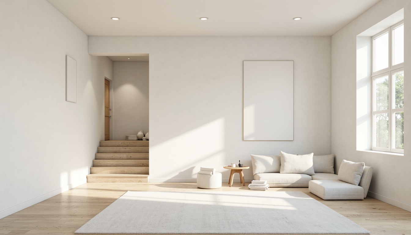 Prompt: Minimalist interior, monochromatic color scheme, soft pastel hues, creamy whites, gentle grays, subtle texture contrasts, clean lines, minimal ornamentation, functional furniture, empty space emphasis, natural light integration, airy atmosphere, shallow depth of field, 1/1 composition, realistic rendering, ambient occlusion.