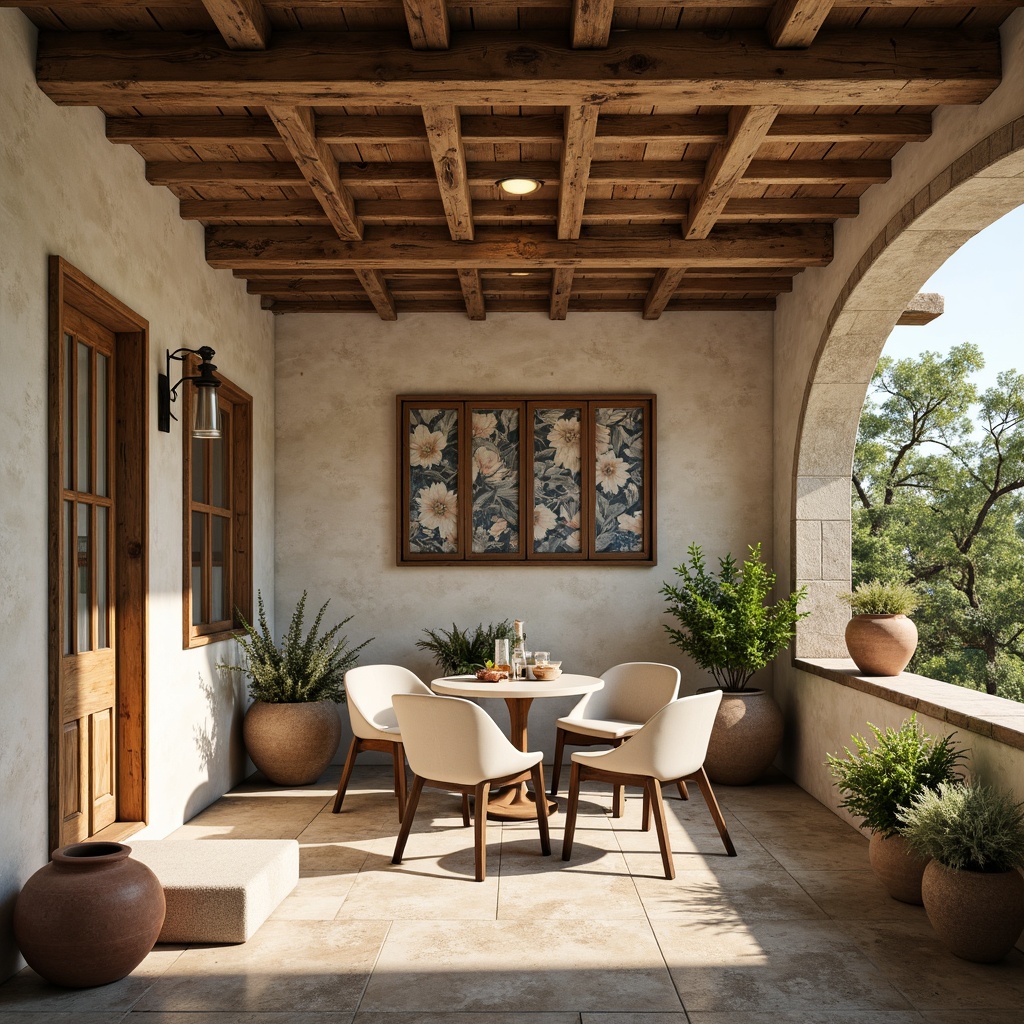 Prompt: Rustic farmhouse, soft golden hues, weathered wood accents, distressed stone walls, vintage metal decorations, floral patterns, gentle cream tones, muted blues, warm beige textures, natural linen fabrics, earthy terracotta pots, lush greenery, sunny afternoon light, warm soft focus, 1/1 composition, realistic renderings, ambient occlusion.