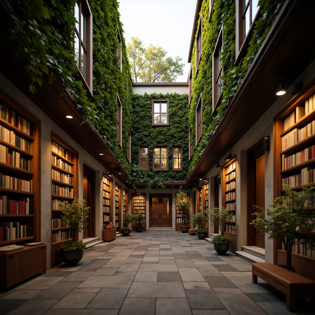 Prompt: Traditional university buildings, ivy-covered walls, classic columns, ornate facades, rich wood tones, leather-bound books, warm golden lighting, muted earthy colors, subtle texture overlays, soft focus blur, 1/1 composition, intimate atmosphere, realistic renderings, ambient occlusion.