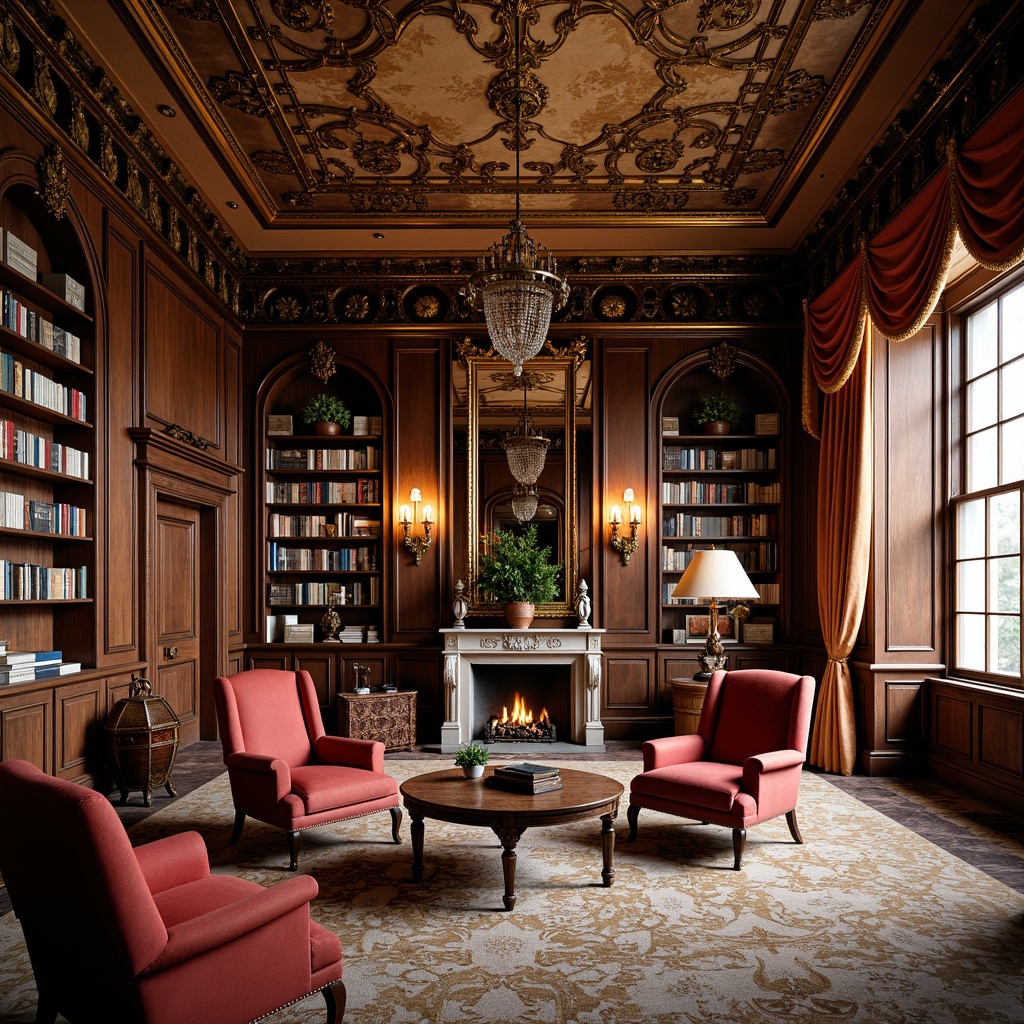 Rococo Style Library Interior Design Ideas