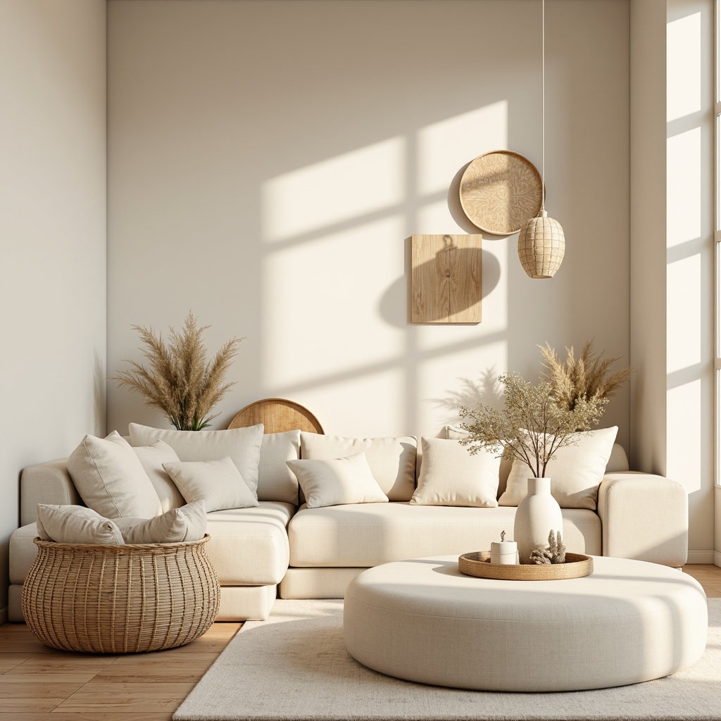 Prompt: Soft pastel hues, calming color palette, gentle gradients, soothing atmosphere, natural materials, wooden accents, creamy whites, earthy tones, subtle contrasts, harmonious balance, warm ambient lighting, soft focus, shallow depth of field, 2/3 composition, intimate setting, cozy interior design, minimalist decor, peaceful ambiance.