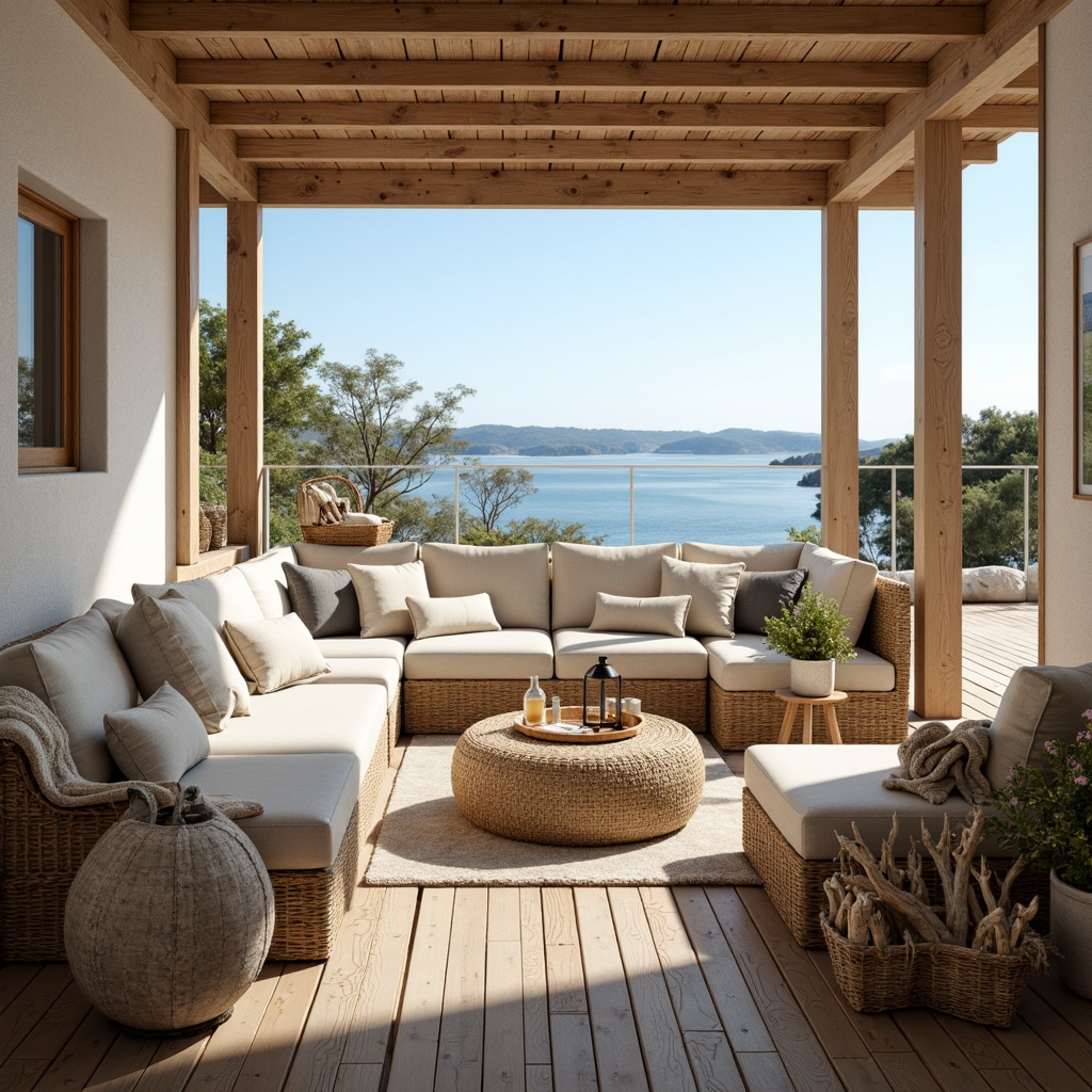 Prompt: Cozy coastal nooks, plush cushions, natural wood accents, woven rattan furniture, soft calming colors, ocean-inspired textiles, driftwood decorations, potted beach plants, lantern-style lighting, warm sunny days, gentle sea breeze, shallow depth of field, 3/4 composition, panoramic view, realistic textures, ambient occlusion.