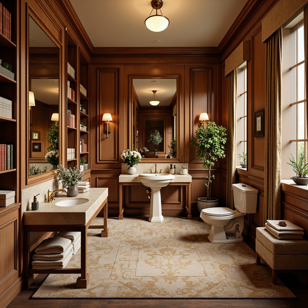 Academic Style Powder Room Design Ideas