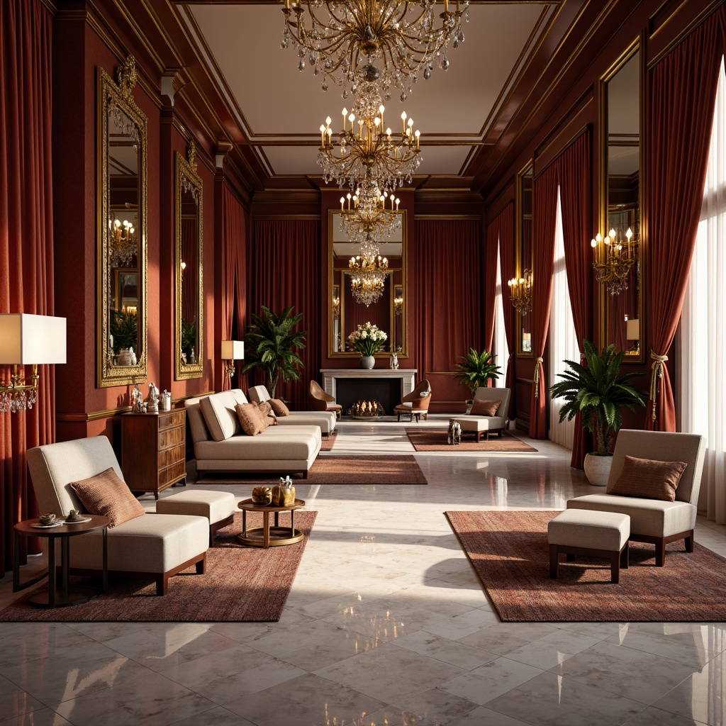 Prompt: Opulent interior space, lavish fabrics, velvet drapes, silk upholstery, marble flooring, crystal chandeliers, gilded accents, ornate mirrors, tufted headboards, plush area rugs, rich wood tones, bronze hardware, soft warm lighting, shallow depth of field, 1/1 composition, realistic textures, ambient occlusion.