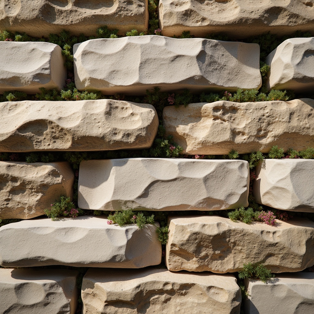 Prompt: Rustic stone walls, rough-hewn granite, weathered limestone, moss-covered boulders, natural rock formations, earthy tones, organic textures, layered sedimentary patterns, irregular shapes, tactile surfaces, warm beige hues, subtle color variations, ambient occlusion, soft focus blur, realistic normal maps, detailed displacement mapping.