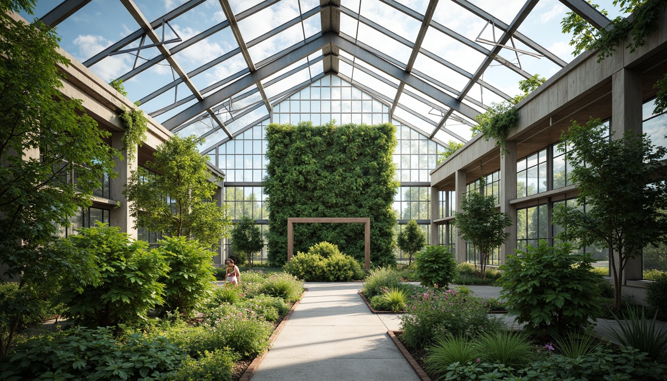 Prompt: Simple, modern greenhouse, abundant natural light, lush greenery, minimalist decor, industrial metal frames, reclaimed wood accents, living walls, vertical gardens, automated irrigation systems, sleek glass surfaces, reflective aluminum exteriors, subtle color palette, soft ambient lighting, shallow depth of field, 1/1 composition, panoramic view, realistic textures, ambient occlusion.