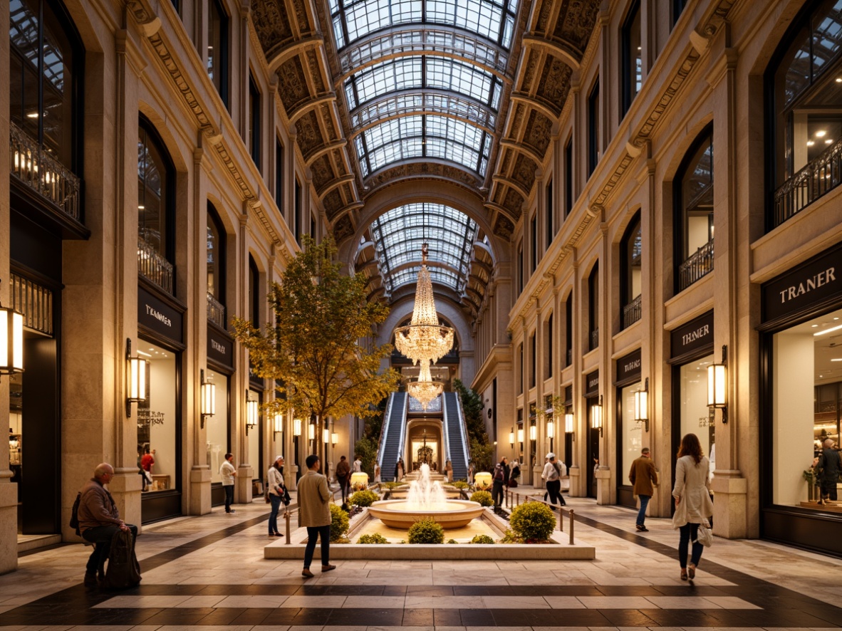 Prompt: Intricate gothic arches, ornate stone carvings, stained glass ceilings, grand high-rise shopping centers, luxurious boutiques, elegant fountains, polished marble floors, majestic escalators, opulent chandeliers, warm golden lighting, soft focus, 1/2 composition, symmetrical framing, atmospheric perspective, rich textures, subtle ambient occlusion.