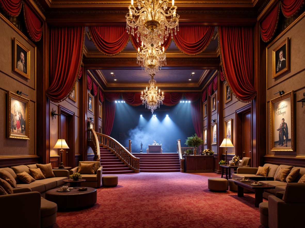 Prompt: Rich velvet drapes, ornate golden frames, luxurious leather sofas, crystal chandeliers, polished wooden floors, lavish VIP areas, plush red carpeting, antique decorative accents, grand staircases, intricate moldings, warm dim lighting, atmospheric fog effects, spotlights on stage, elevated DJ booths, curved bars, wooden paneling, rustic stone walls, vintage posters, ornate mirrors, classic cocktail tables, luxurious upholstery fabrics, rich wood tones, soft warm glow, 1/2 composition, realistic reflections, ambient occlusion.