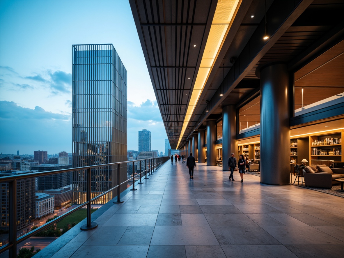 Prompt: Luxurious metallic facade, sleek silver lines, polished chrome accents, futuristic skyscraper, urban cityscape, cloudy blue sky, modern minimalist interior, marble floors, metal beam ceilings, industrial-chic decor, reclaimed wood walls, vibrant neon lighting, dramatic shadows, low-angle composition, cinematic atmosphere, high-contrast ratio, detailed textures, realistic reflections.