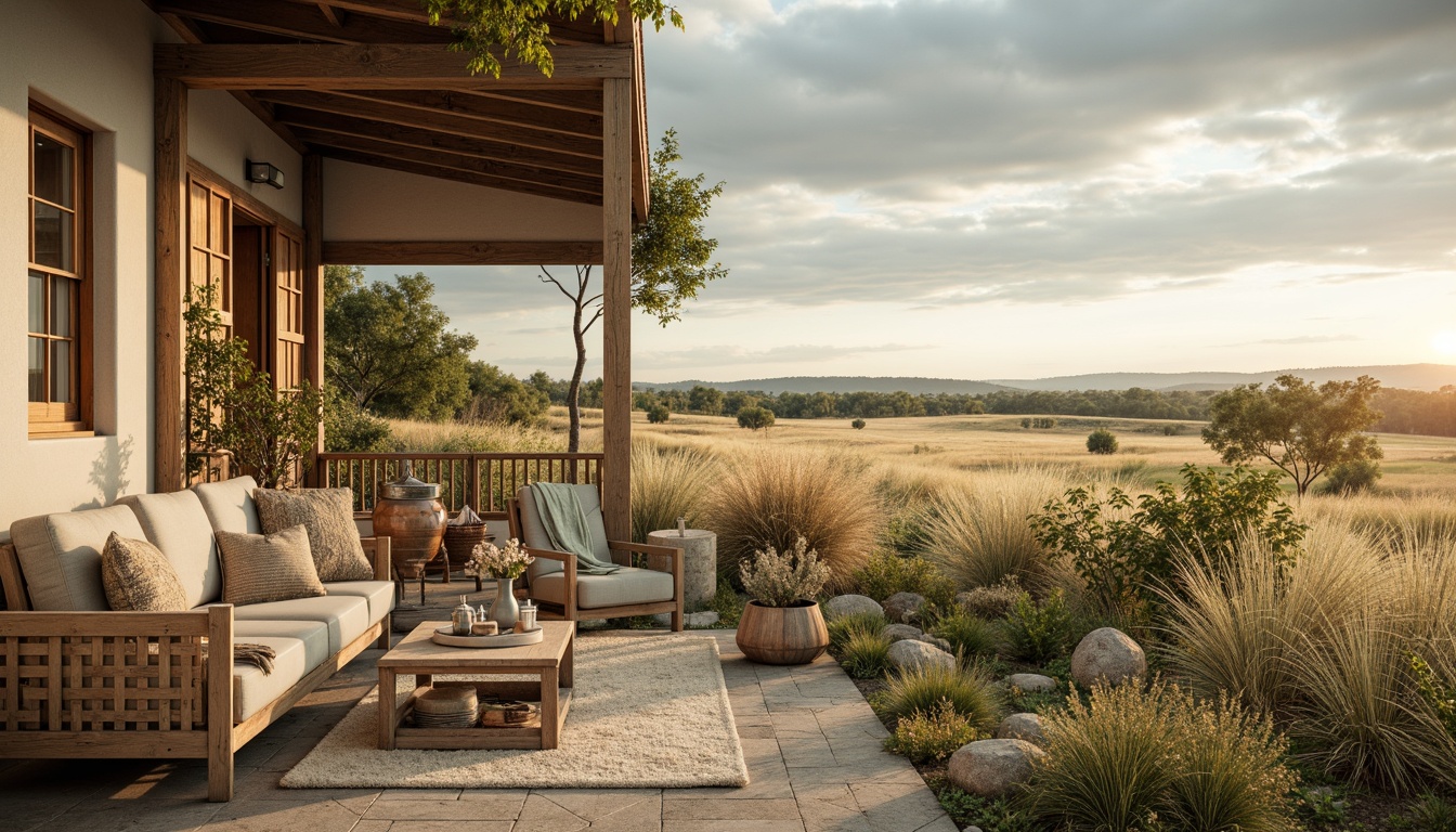 Prompt: Rustic farmhouse, vintage decor, earthy tones, warm beige, soft sage, muted blues, creamy whites, distressed wood accents, natural textiles, woven baskets, antique metalware, sun-kissed fields, cloudy skies, gentle warm lighting, shallow depth of field, 2/3 composition, realistic textures, ambient occlusion.