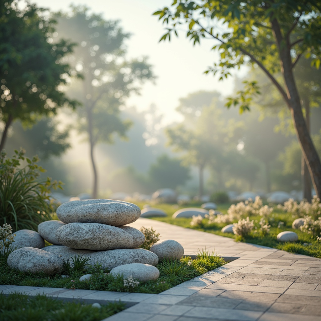 Prompt: Soothing serenity scene, gentle misty atmosphere, soft warm lighting, calming color palette, pale blue hues, creamy whites, muted greens, weathered wood accents, natural stone textures, delicate floral patterns, subtle shimmer effects, dreamy ethereal mood, shallow depth of field, 1/1 composition, intimate close-up shots, realistic fabric rendering, ambient occlusion.