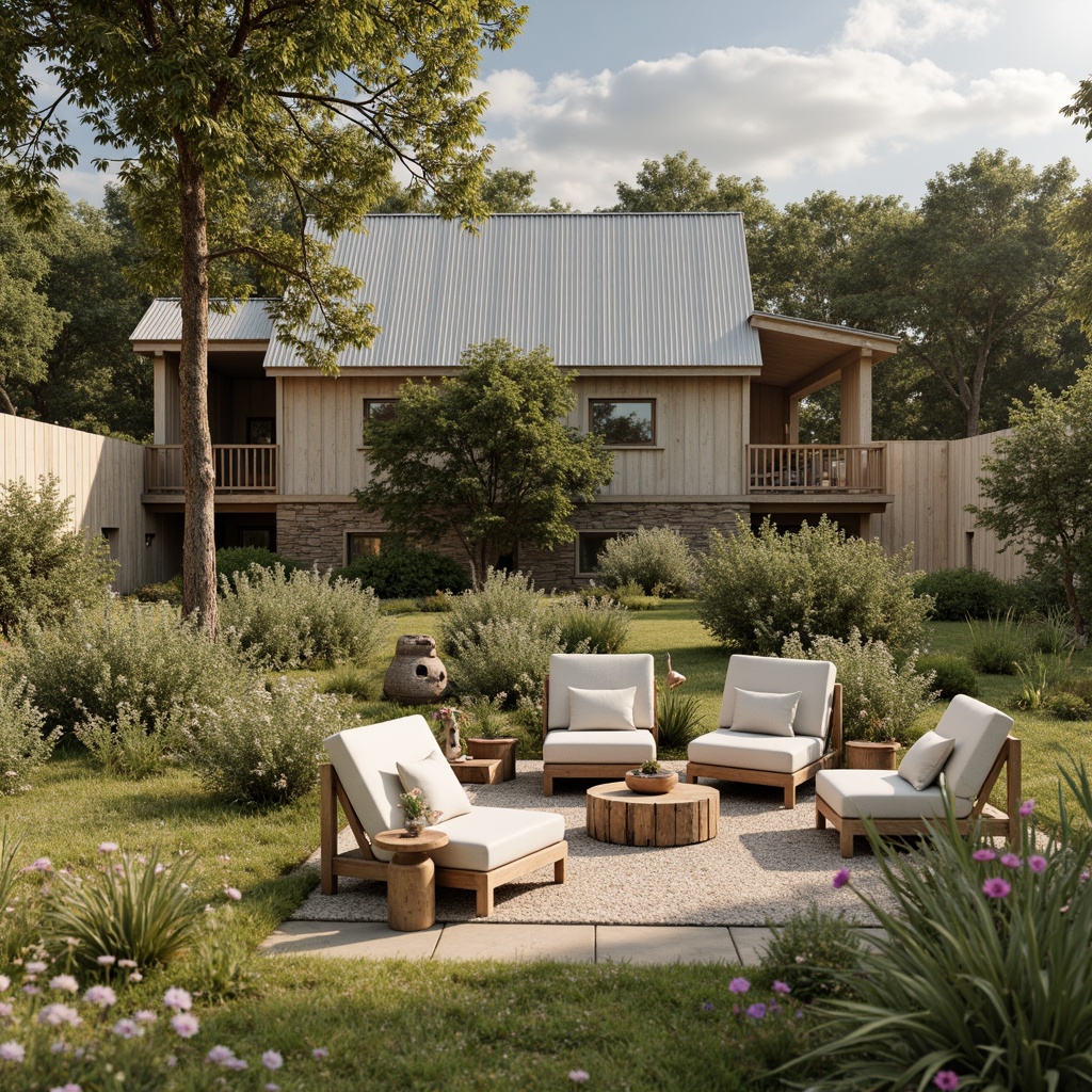 Prompt: Rustic farmhouse, vintage decor, distressed wood accents, earthy tones, warm beige, soft sage, muted blues, creamy whites, weathered metal roofs, natural stone walls, wildflower fields, sunny afternoons, soft warm lighting, shallow depth of field, 3/4 composition, realistic textures, ambient occlusion.