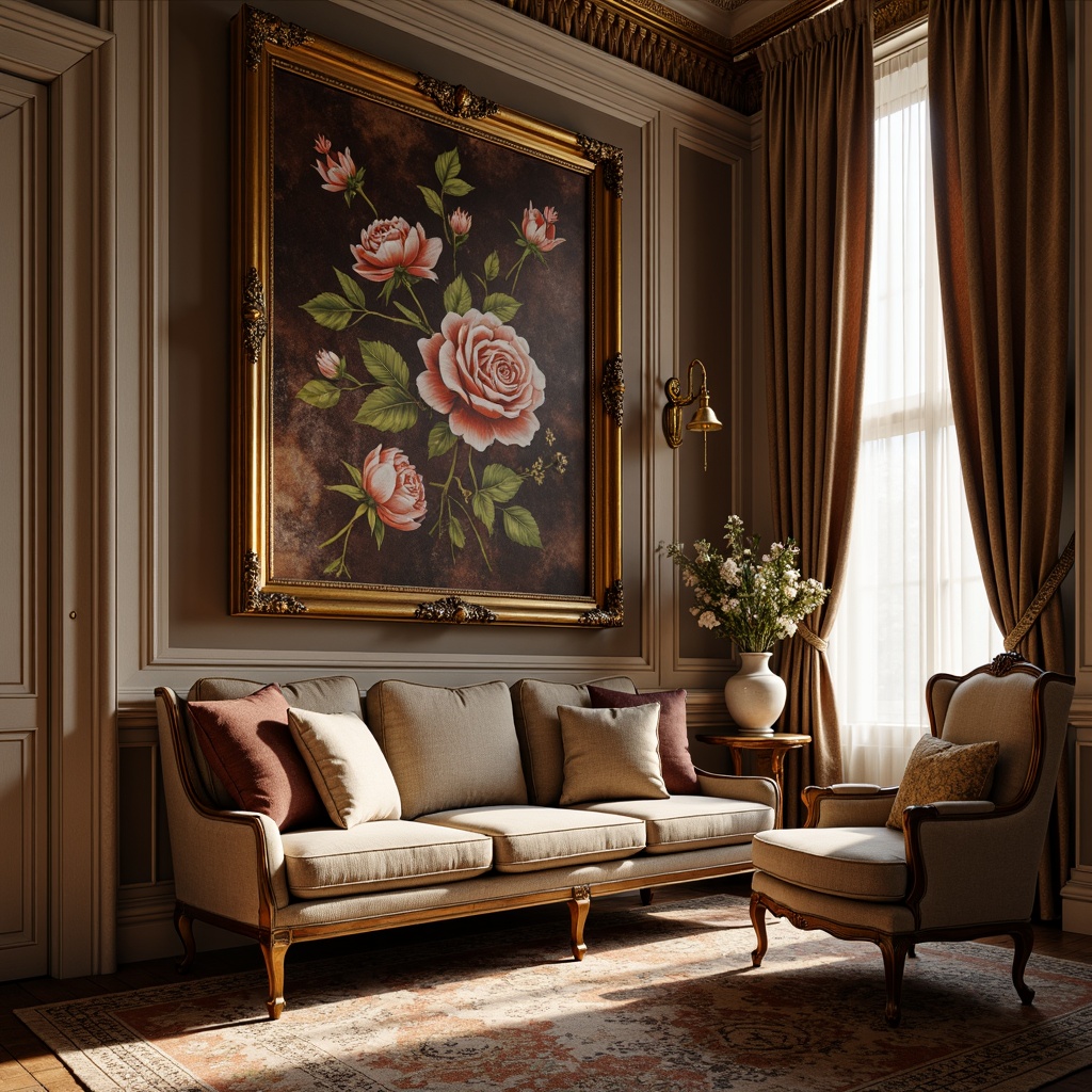 Prompt: Luxurious velvet fabrics, rich embroidery patterns, ornate golden frames, elegant silk drapes, subtle linen textures, refined cotton upholstery, timeless natural fibers, sophisticated woven designs, traditional European motifs, intricate floral patterns, soft warm lighting, shallow depth of field, 1/1 composition, realistic renderings, ambient occlusion.