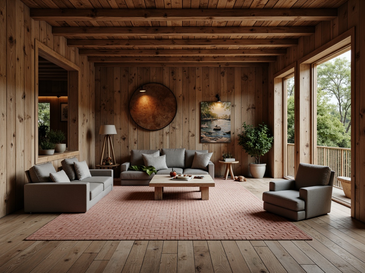 Prompt: Rustic farmhouse, reclaimed wood planks, distressed wooden floors, vintage metal accents, earthy color palette, natural stone inlays, brick red tones, wide plank flooring, matte finish, rustic charm, cozy atmosphere, warm lighting, shallow depth of field, 1/1 composition, realistic textures, ambient occlusion.