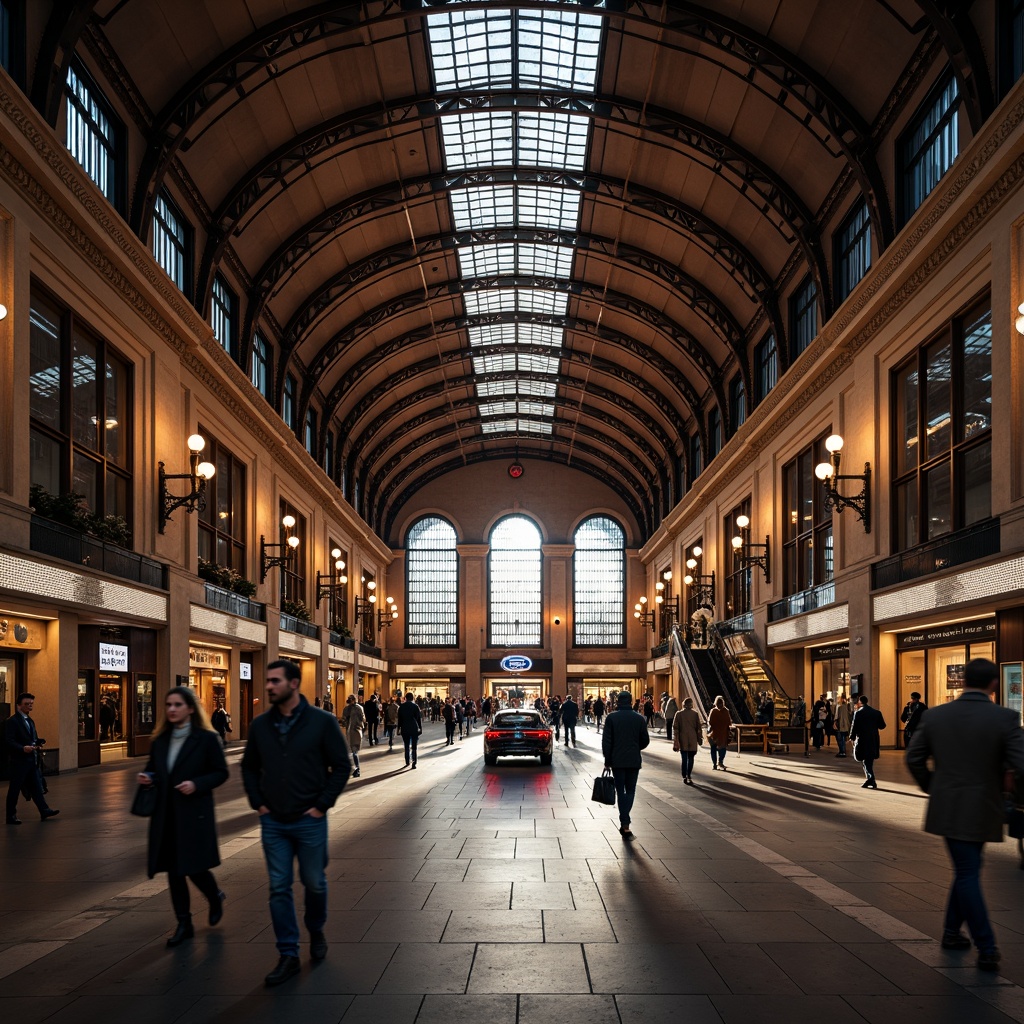 Prompt: Grand train station, high ceilings, elegant chandeliers, warm ambient lighting, soft spotlights, modern LED strips, sleek metal fixtures, futuristic lamp posts, dynamic color changing lights, dramatic shadows, busy platforms, rushing passengers, urban atmosphere, daytime natural light, subtle evening glow, 3/4 composition, shallow depth of field, realistic textures, ambient occlusion.