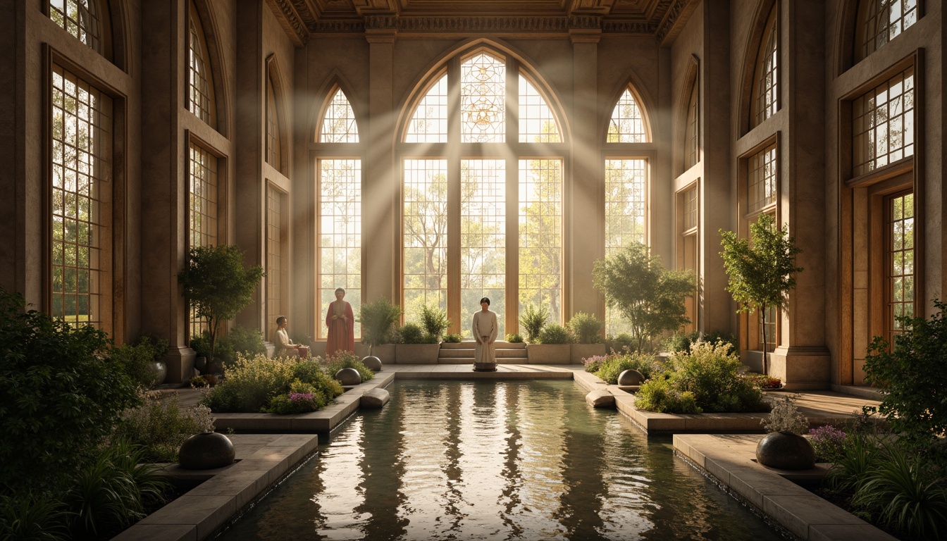 Prompt: Ethereal temple, soft warm glow, gentle sunlight streaming through stained glass windows, intricate stone carvings, tranquil water features, lush greenery, peaceful Buddha statues, natural wood accents, calming color palette, misty morning atmosphere, subtle fog effect, shallow depth of field, 1/1 composition, panoramic view, realistic textures, ambient occlusion.