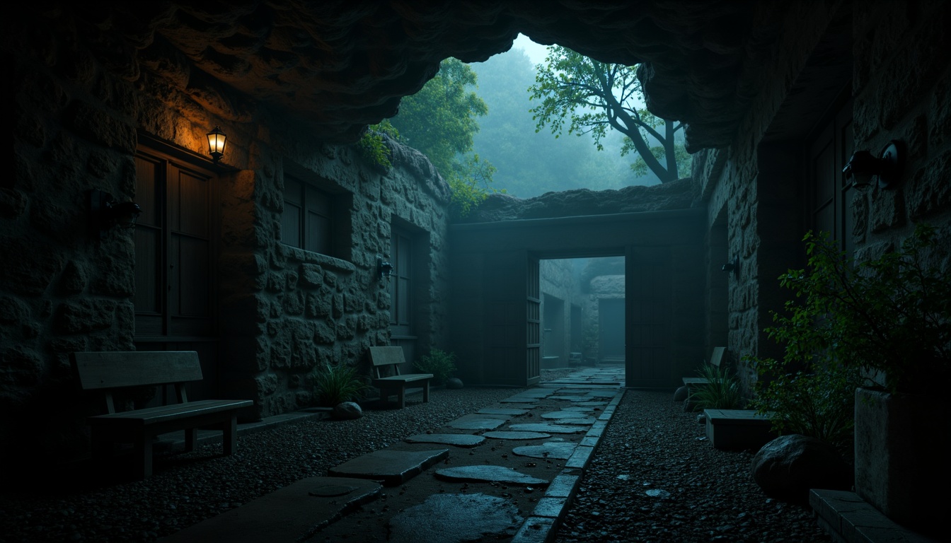 Prompt: \Mysterious dark cave, eerie fog, ominous shadows, abandoned ruins, mysterious ancient artifacts, rusty metal gates, old stone walls, dim lantern lighting, misty atmosphere, dramatic low-key lighting, cinematic composition, haunting sound effects, realistic textures, ambient occlusion, 1/2 shot, shallow depth of field.\Please let me know if this meets your requirements!