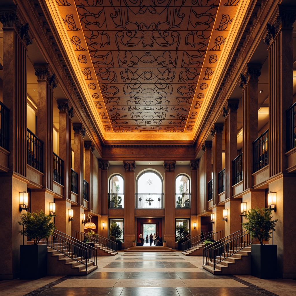 Prompt: Grand courthouse facade, ornate columns, dramatic arches, intricately patterned stonework, vibrant LED lighting, warm ambient glow, high-contrast chiaroscuro, richly textured surfaces, polished marble floors, sleek metal handrails, majestic staircases, spacious atriums, natural daylight pouring in, softbox diffused light, subtle gradient effects, 3-point lighting setup, realistic shadow mapping, detailed normal maps, postmodernist flair, eclectic mix of materials, bold color schemes, abstract geometric patterns.