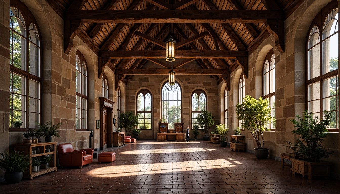 Prompt: Vaulted ceilings, rustic wooden beams, grandeur architecture, stained glass windows, ornate chandeliers, herringbone brick floors, ancient stone walls, dramatic arches, majestic columns, intricate carvings, soft warm lighting, atmospheric ambiance, shallow depth of field, 1/2 composition, realistic textures, ambient occlusion.