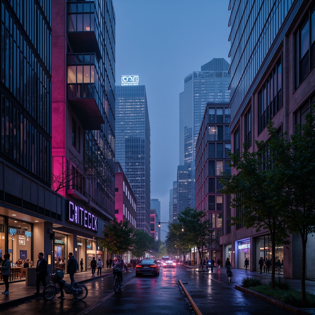 Prompt: Neon-lit cityscape, sleek metallic surfaces, iridescent hues, electric blue accents, neon pink undertones, dark grey tones, chrome finishes, holographic reflections, futuristic skyscrapers, LED lighting systems, cyberpunk atmosphere, rainy night scene, misty fog effects, shallow depth of field, 3/4 composition, panoramic view, realistic textures, ambient occlusion.