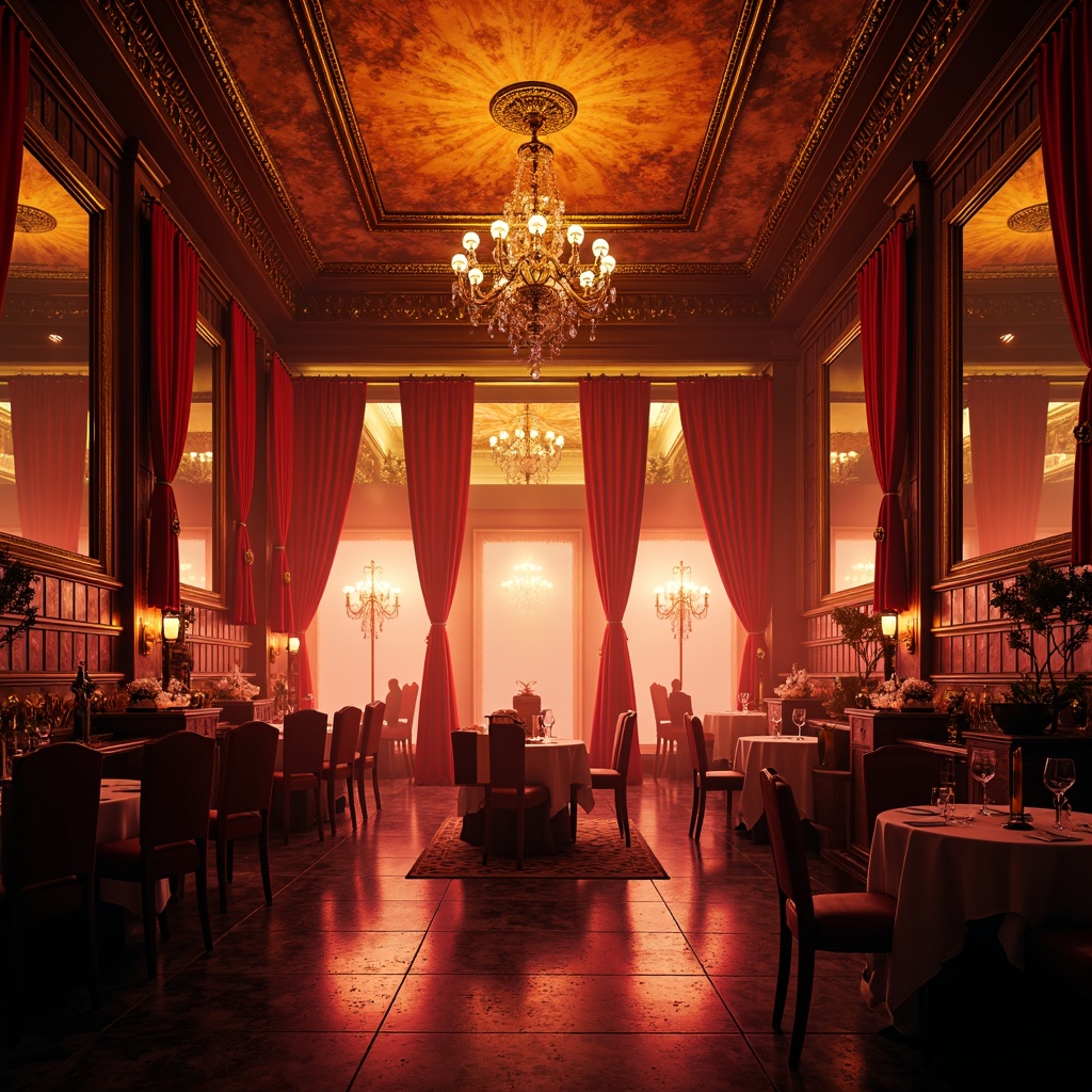 Prompt: Opulent nightclub interior, grand chandeliers, ornate mirrors, lavish velvet drapes, intricate fresco ceilings, rich wood paneling, luxurious marble floors, sultry crimson hues, warm golden lighting, soft candlelight, dramatic spotlights, mystical fog effects, ethereal mist, enchanting ambient glow, mystical shadows, eerie darkness, cinematic color grading, high-contrast ratio, 1/2 composition, low-angle shots, atmospheric lens flares, realistic reflections, detailed textures.