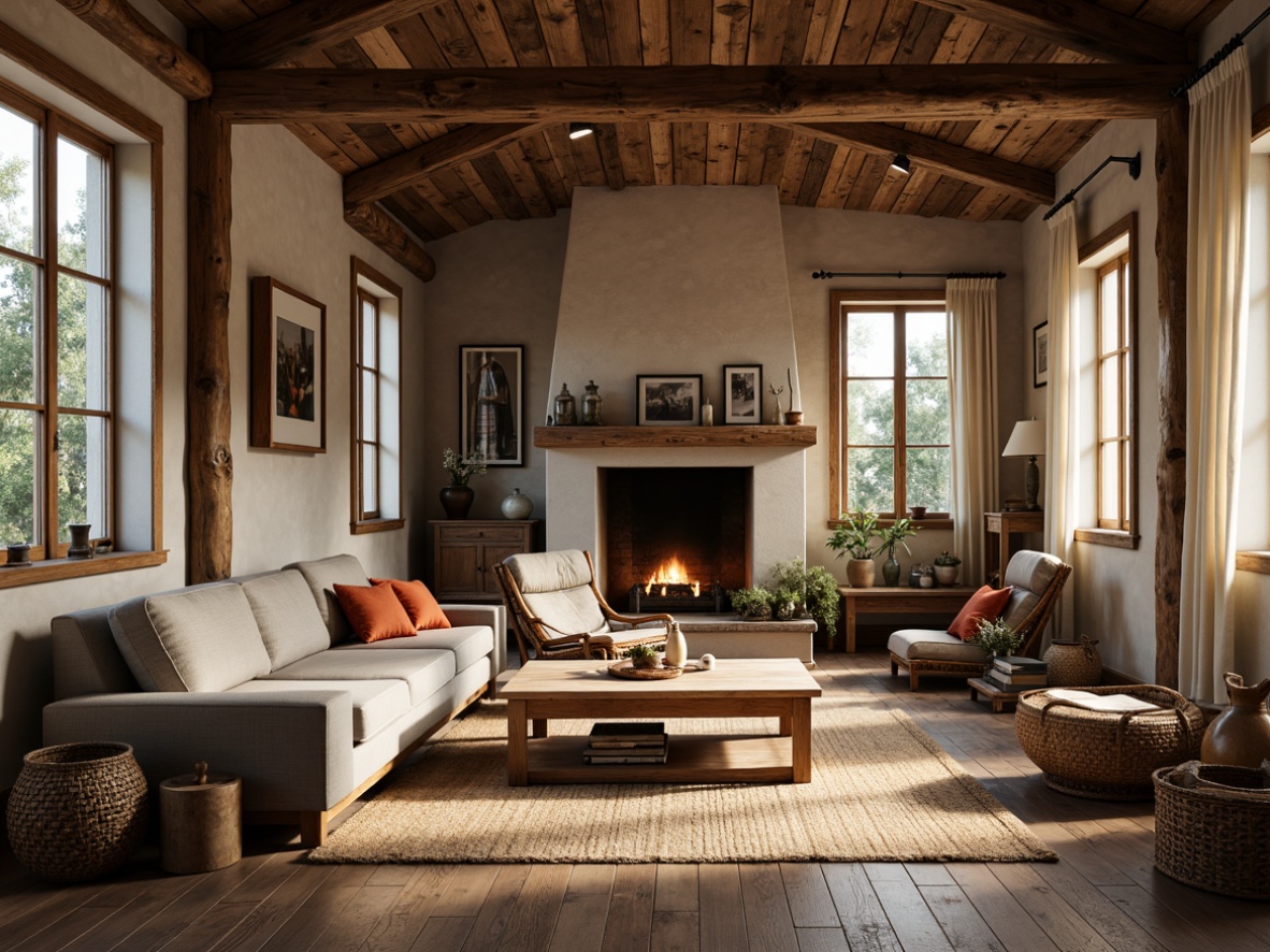 Prompt: Rustic farmhouse museum, vintage furniture, distressed wood accents, earthy color palette, natural textiles, woven baskets, antique artifacts, eclectic decor, minimal ornamentation, functional layouts, open floor plan, abundant natural light, soft warm glow, shallow depth of field, 1/1 composition, realistic textures, ambient occlusion.