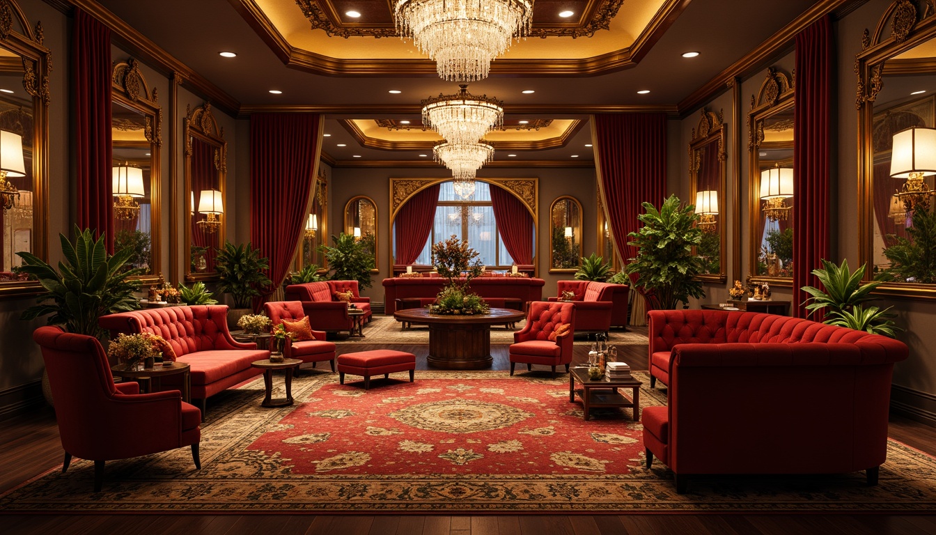 Prompt: Luxurious nightclub interior, ornate Baroque furniture, rich velvet upholstery, gilded carvings, intricately patterned rugs, crystal chandeliers, lavish drapery, opulent mirrors, grandiose architectural details, dramatic spotlights, warm golden lighting, 3/4 composition, shallow depth of field, realistic textures, ambient occlusion.