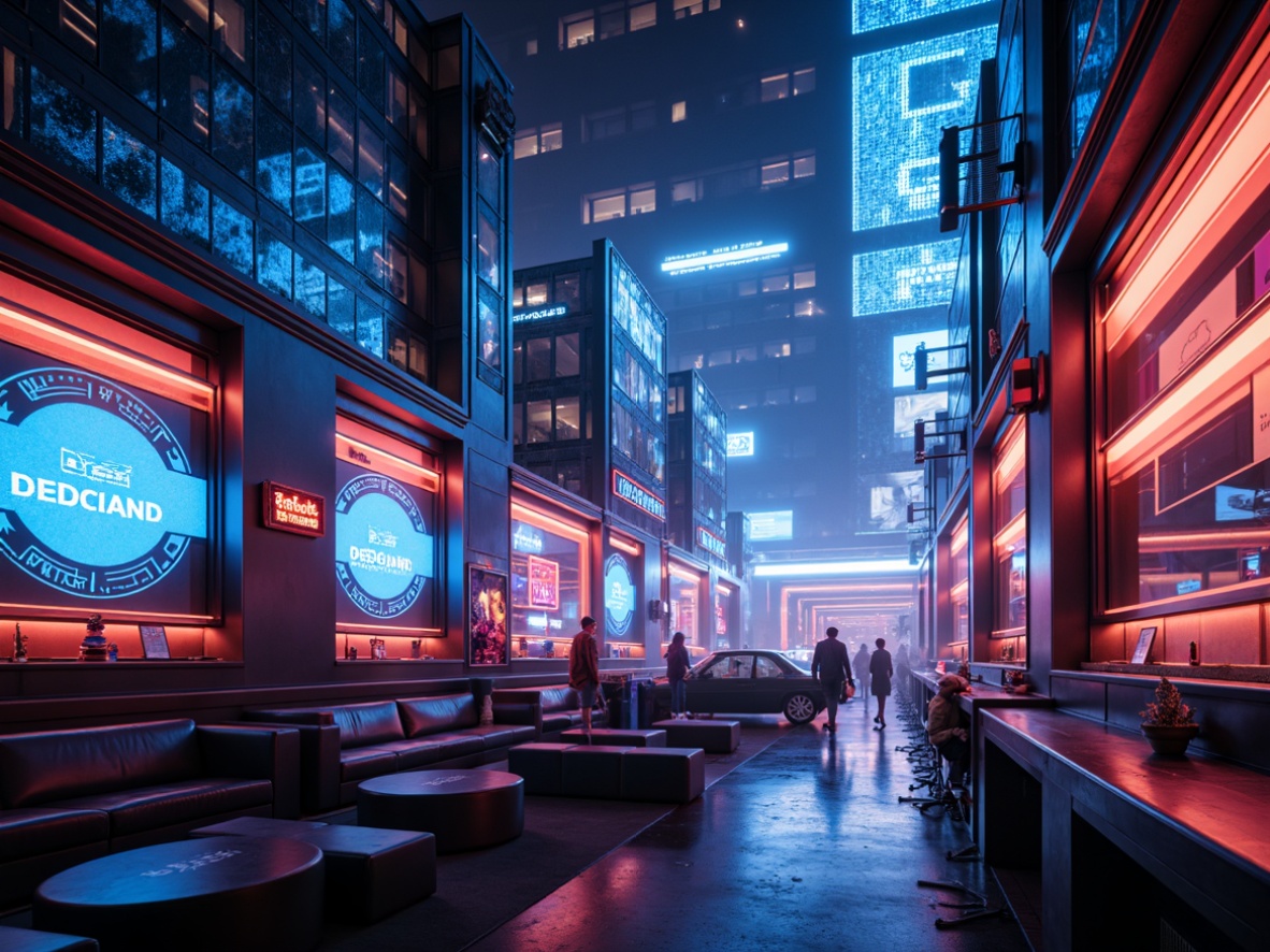 Prompt: Neon-lit cityscape, futuristic skyscrapers, sleek metallic surfaces, holographic advertisements, virtual reality interfaces, retro-futuristic decor, curved lines, minimalist furniture, ambient occlusion, high-contrast lighting, cinematic composition, shallow depth of field, 2.5D spatial awareness, cyberpunk-inspired color palette, dystopian atmosphere, atmospheric mist, dramatic camera angles, low-angle shots, dynamic movement, fast-paced editing, immersive storytelling.