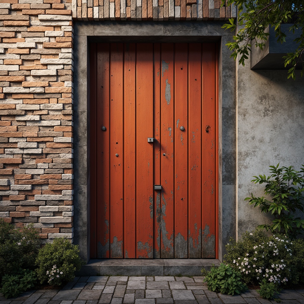 Prompt: Richly detailed wall textures, rustic stone walls, weathered brick facades, distressed wooden planks, industrial metal cladding, smooth concrete surfaces, vibrant color accents, subtle pattern variations, tactile materiality, dramatic shadow play, warm ambient lighting, atmospheric misting effects, 3/4 composition, shallow depth of field, realistic rendering.